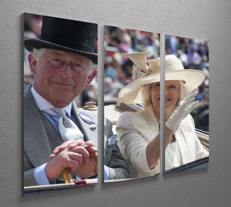 Prince Charles and Camilla at the Royal Ascot 3 Split Panel Canvas Print - Canvas Art Rocks - 2
