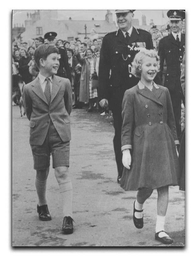 Prince Charles and Princess Anne as children Canvas Print or Poster  - Canvas Art Rocks - 1