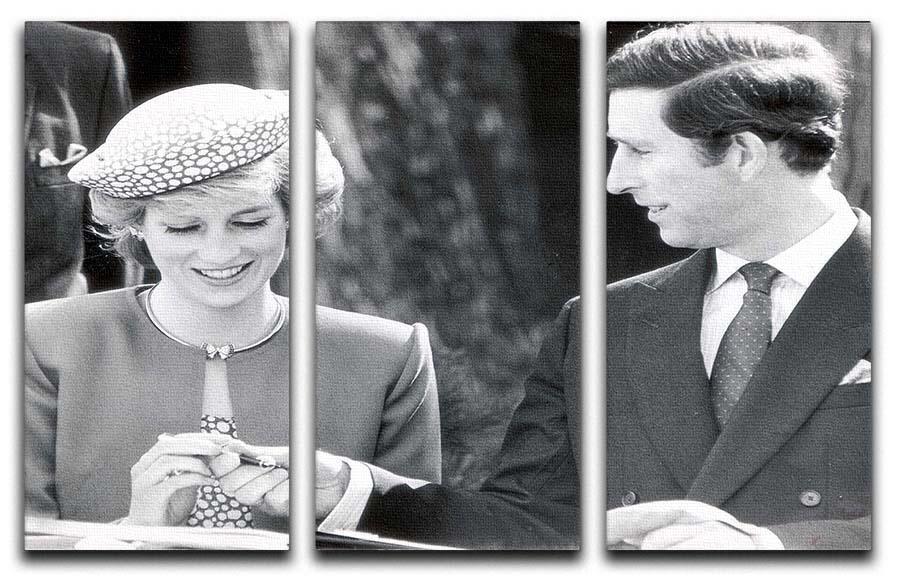 Prince Charles and Princess Diana in Vancouver Canada 3 Split Panel Canvas Print - Canvas Art Rocks - 1