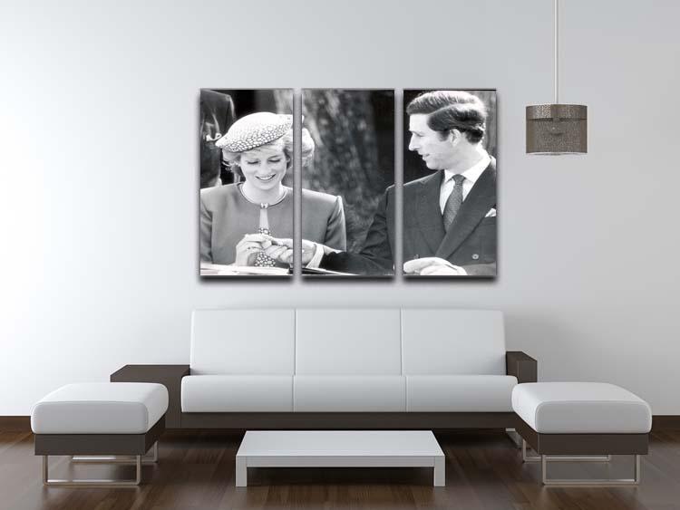 Prince Charles and Princess Diana in Vancouver Canada 3 Split Panel Canvas Print - Canvas Art Rocks - 3