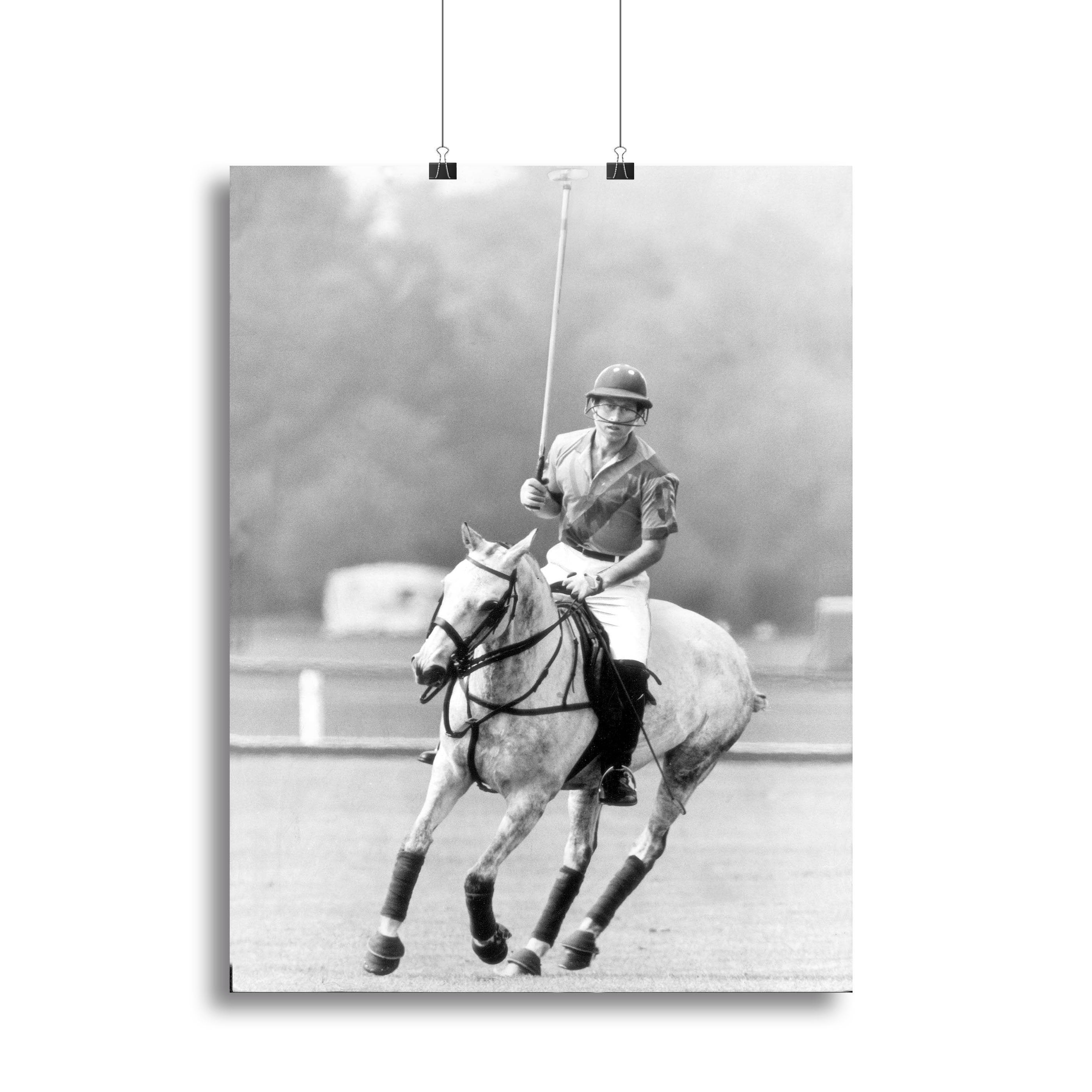 Prince Charles in action on the polo field Canvas Print or Poster
