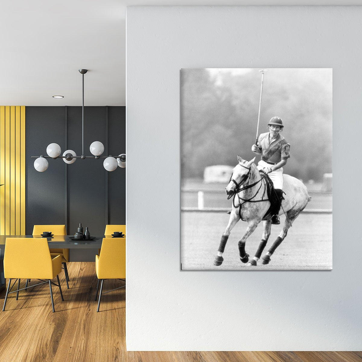 Prince Charles in action on the polo field Canvas Print or Poster