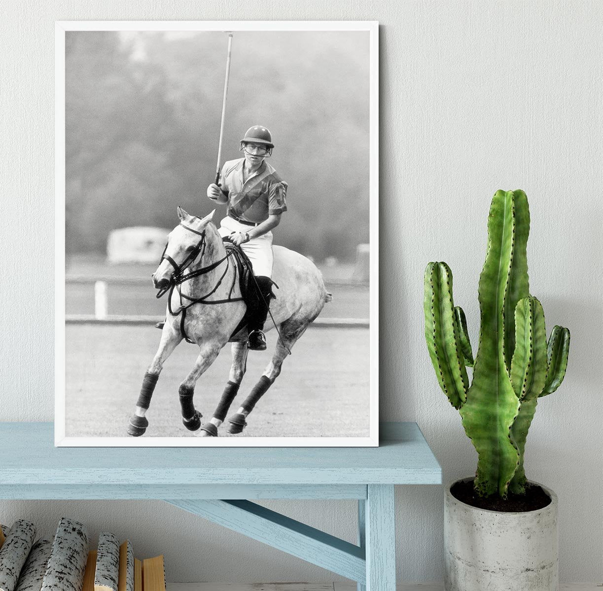 Prince Charles in action on the polo field Framed Print - Canvas Art Rocks -6