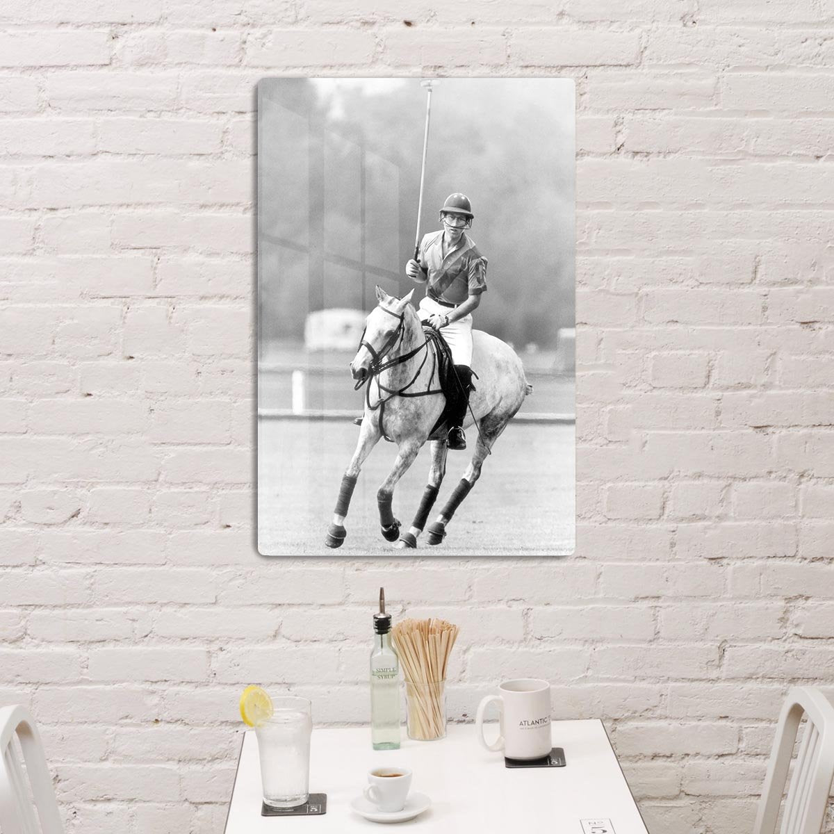Prince Charles in action on the polo field HD Metal Print