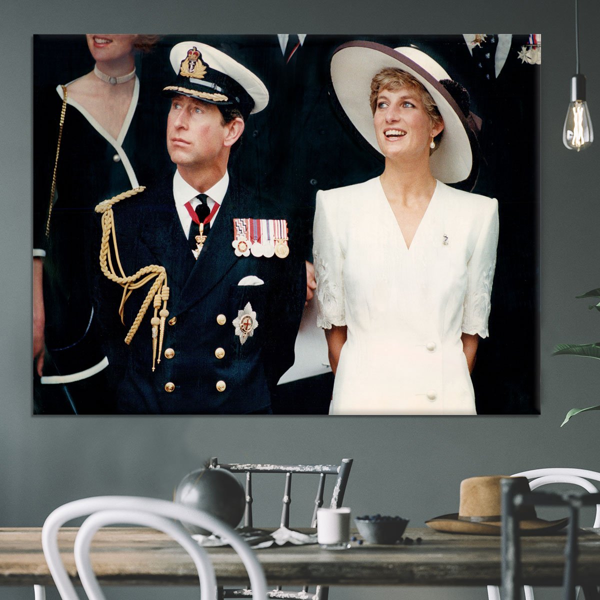 Prince Charles with Princess Diana British forces homecoming Canvas Print or Poster