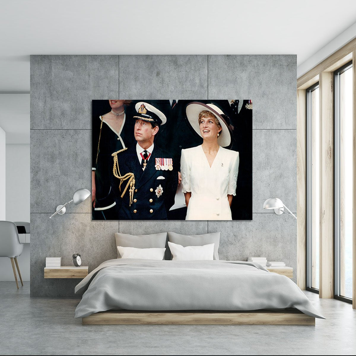 Prince Charles with Princess Diana British forces homecoming Canvas Print or Poster