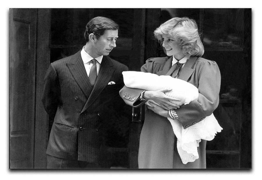 Prince Harry as a newborn with proud parents Canvas Print or Poster  - Canvas Art Rocks - 1