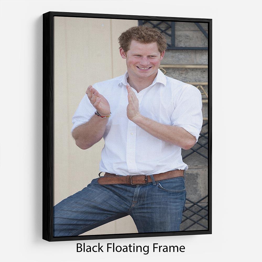 Prince Harry at a blind clinic in Lesotho South Africa Floating Frame Canvas