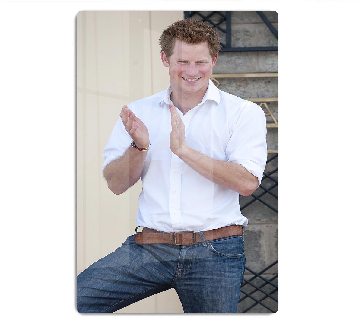 Prince Harry at a blind clinic in Lesotho South Africa HD Metal Print