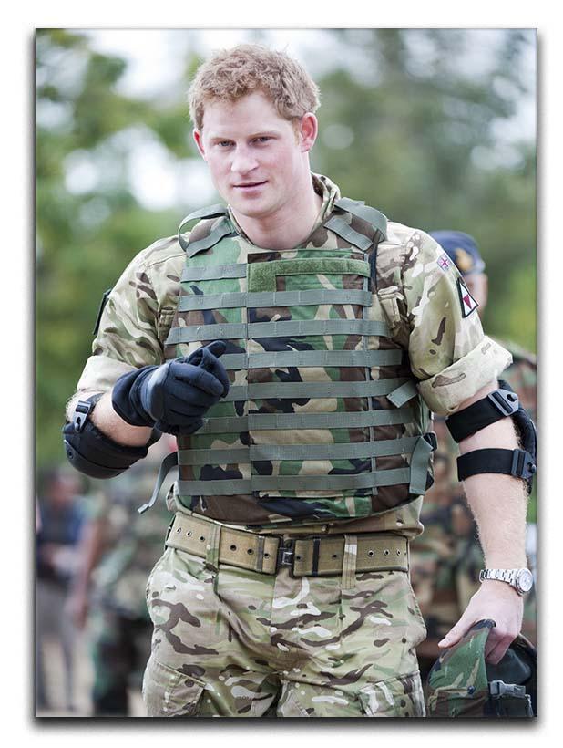 Prince Harry at the Jamaican Defence Force in Jamaica Canvas Print or Poster  - Canvas Art Rocks - 1