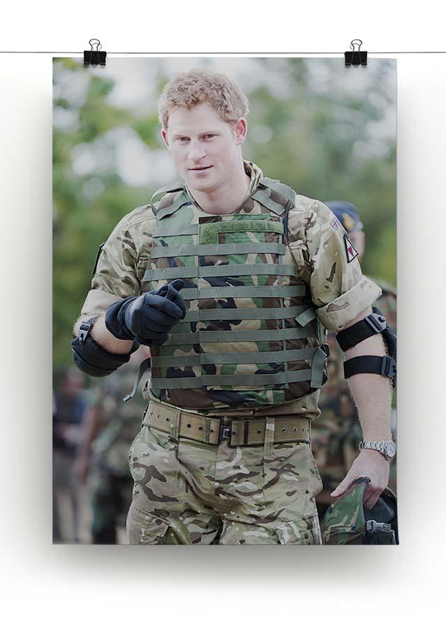 Prince Harry at the Jamaican Defence Force in Jamaica Canvas Print or Poster - Canvas Art Rocks - 2