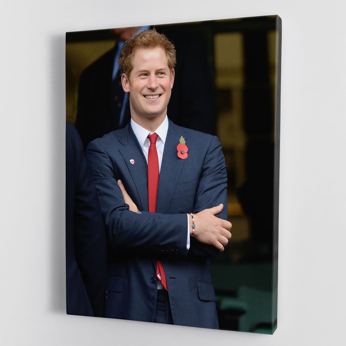 Prince Harry at the Rugby International Canvas Print or Poster