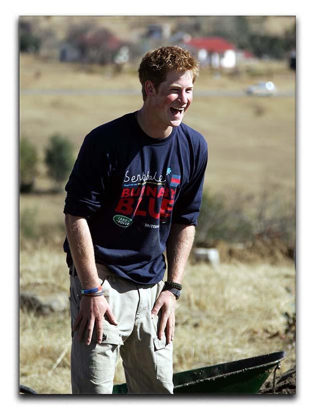 Prince Harry helping build a school in Lesotho South Africa Canvas Print or Poster  - Canvas Art Rocks - 1