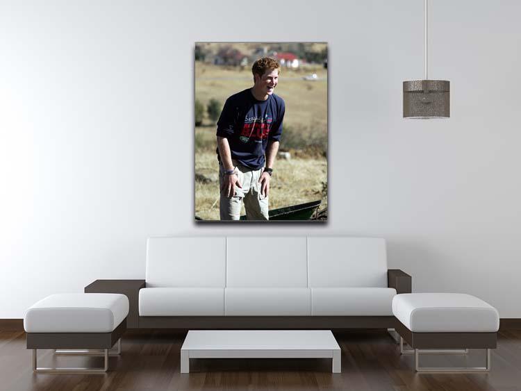 Prince Harry helping build a school in Lesotho South Africa Canvas Print or Poster - Canvas Art Rocks - 4