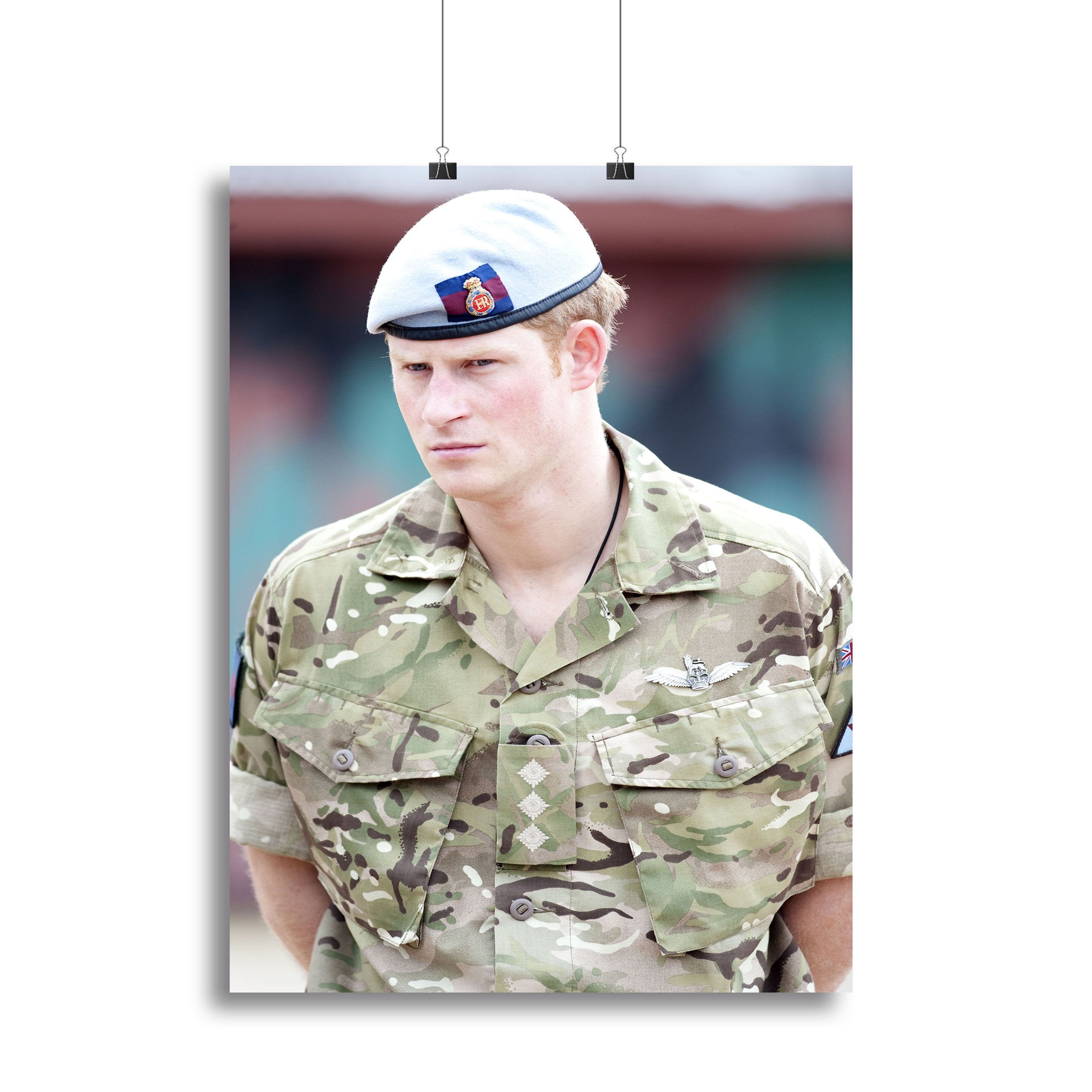 Prince Harry in uniform during a tour of Jamaica Canvas Print or Poster