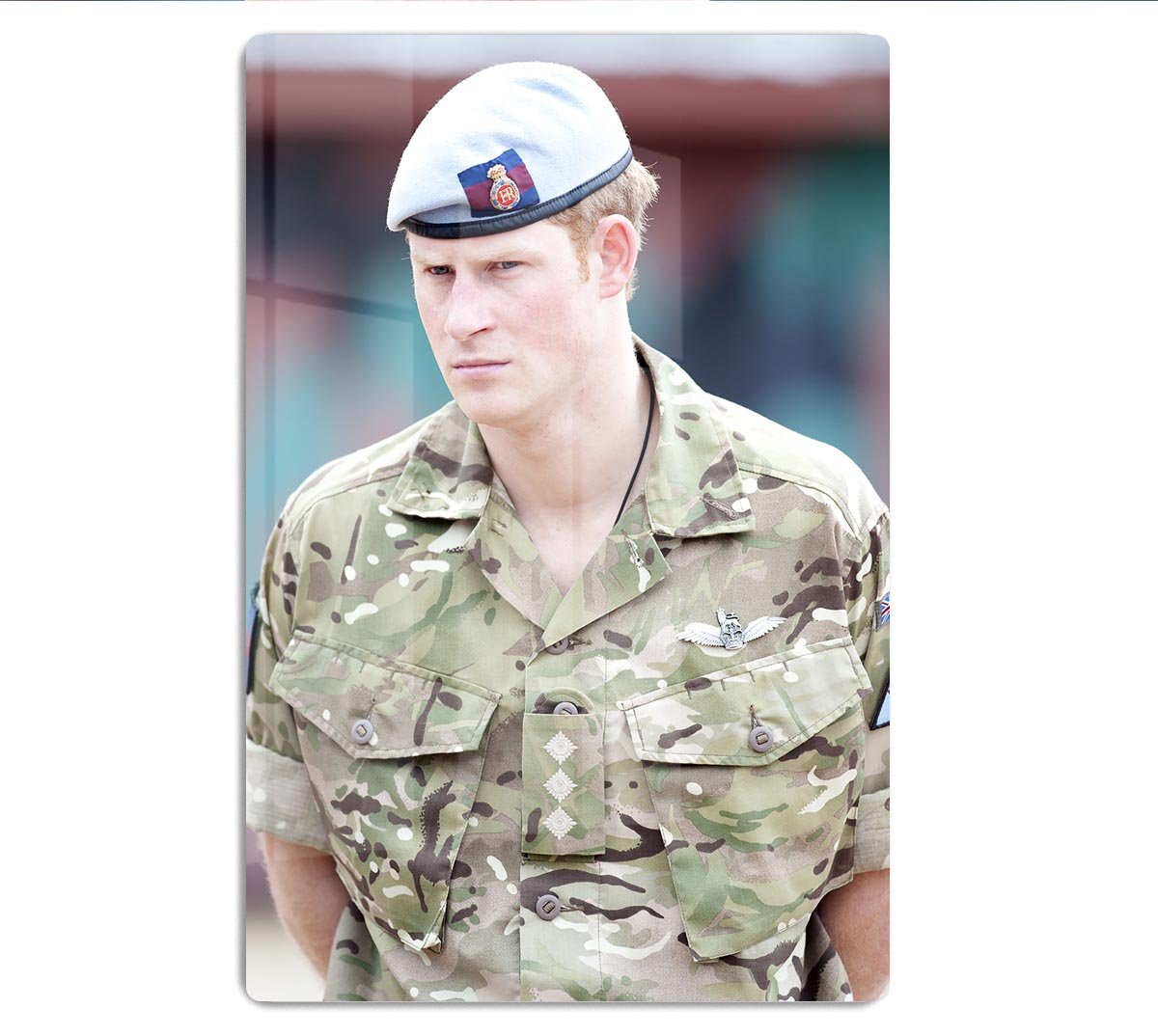 Prince Harry in uniform during a tour of Jamaica HD Metal Print