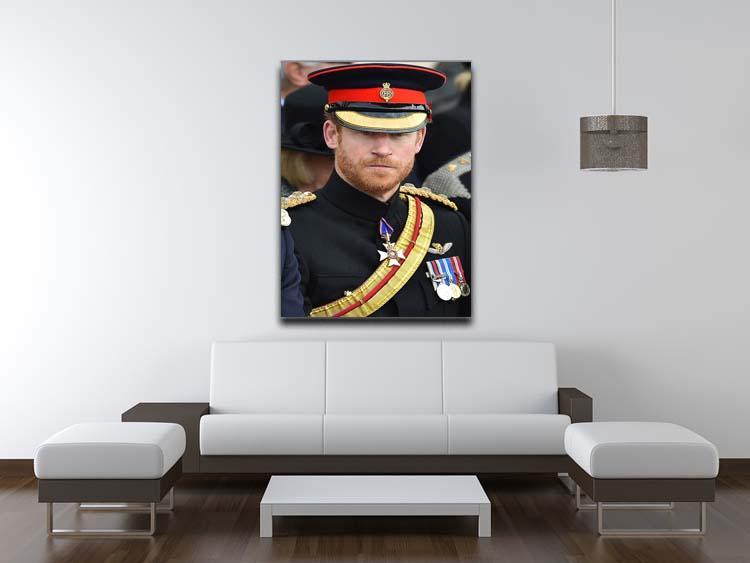 Prince Harry in uniform during ceremonies in Staffordshire Canvas Print or Poster - Canvas Art Rocks - 4