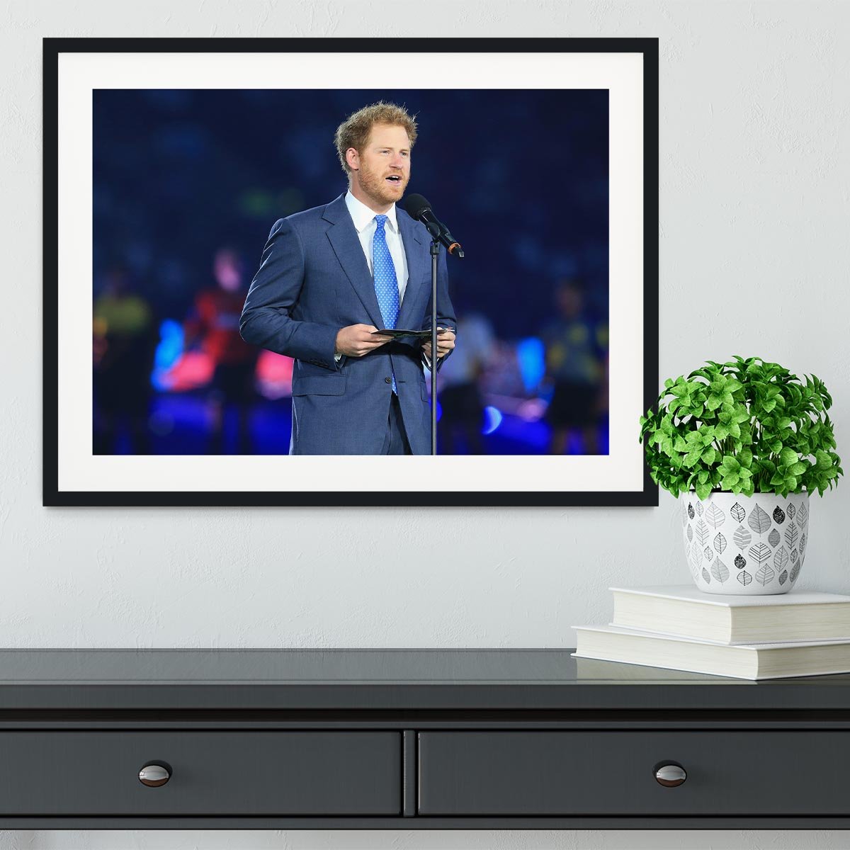 Prince Harry opening the Rugby World Cup 2015 Framed Print - Canvas Art Rocks - 1