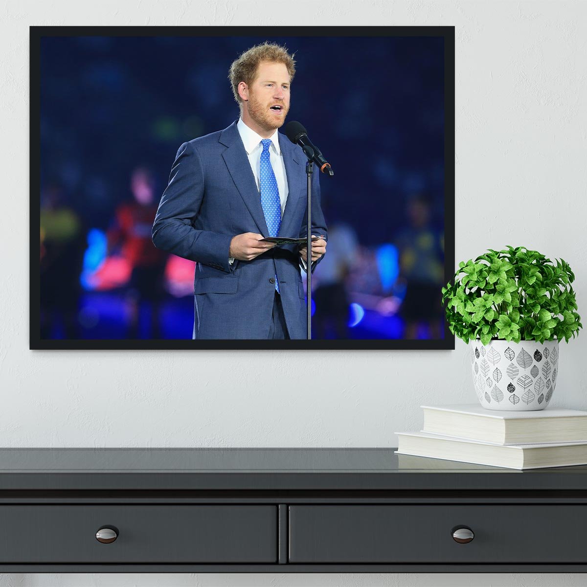 Prince Harry opening the Rugby World Cup 2015 Framed Print - Canvas Art Rocks - 2