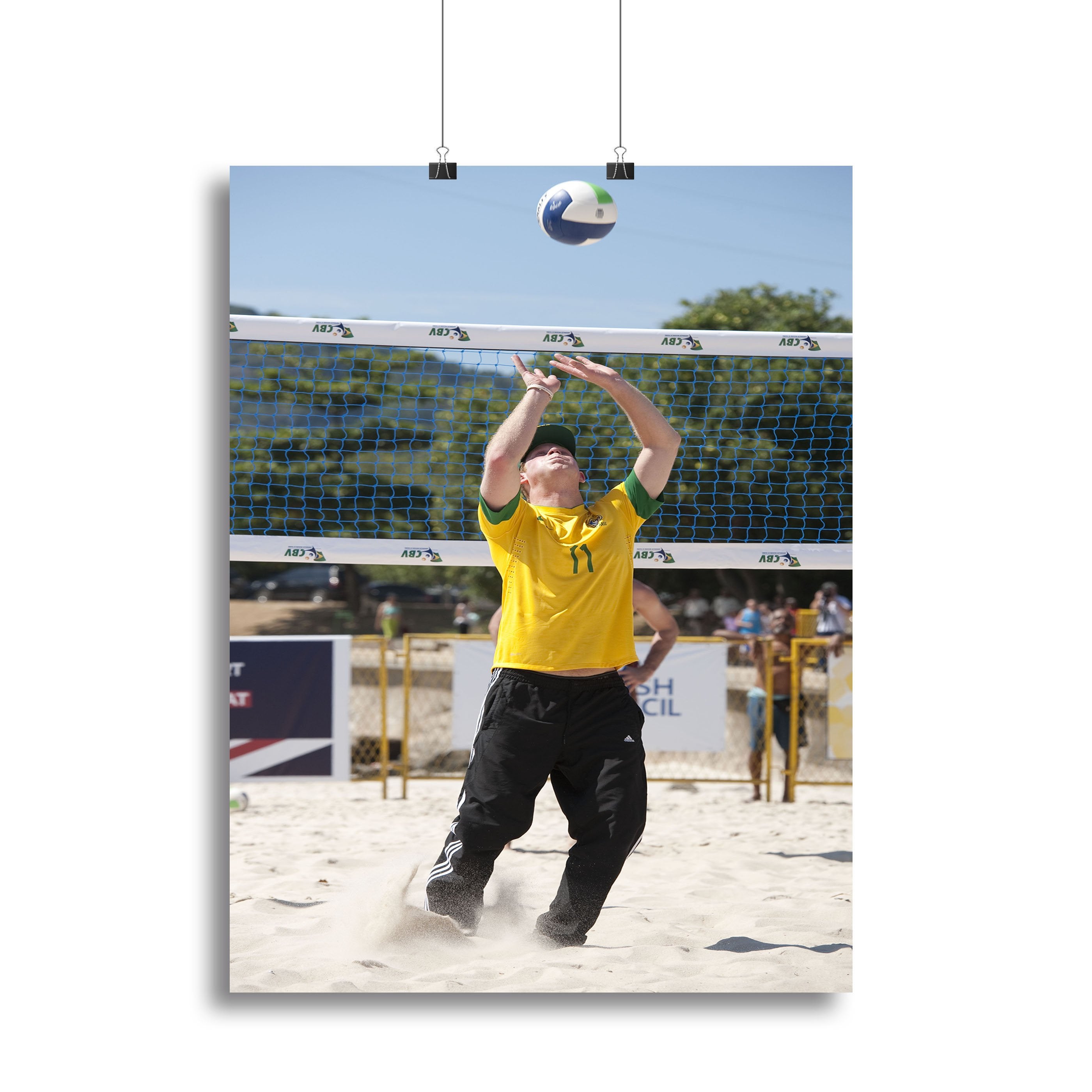 Prince Harry playing volleyball in Rio De Janeiro Brazil Canvas Print or Poster