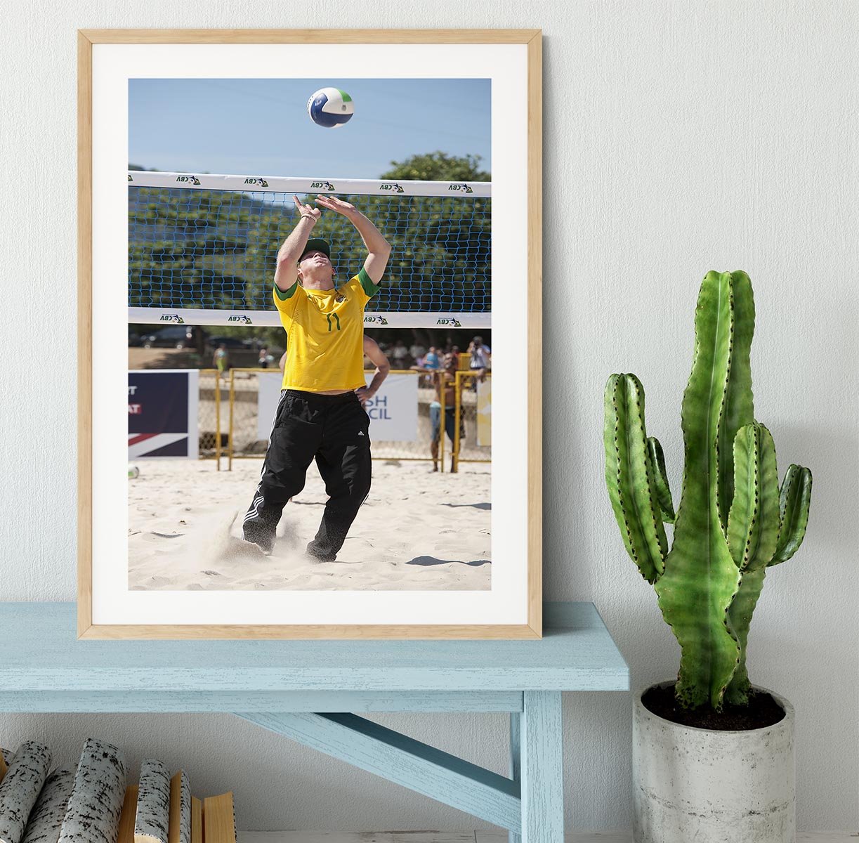 Prince Harry playing volleyball in Rio De Janeiro Brazil Framed Print - Canvas Art Rocks - 3