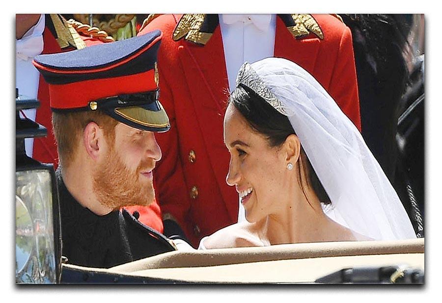 Prince Harry smiles at his new wife Meghan Canvas Print or Poster  - Canvas Art Rocks - 1