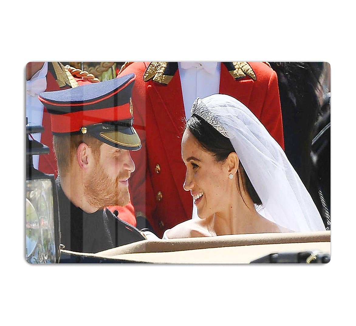 Prince Harry smiles at his new wife Meghan HD Metal Print