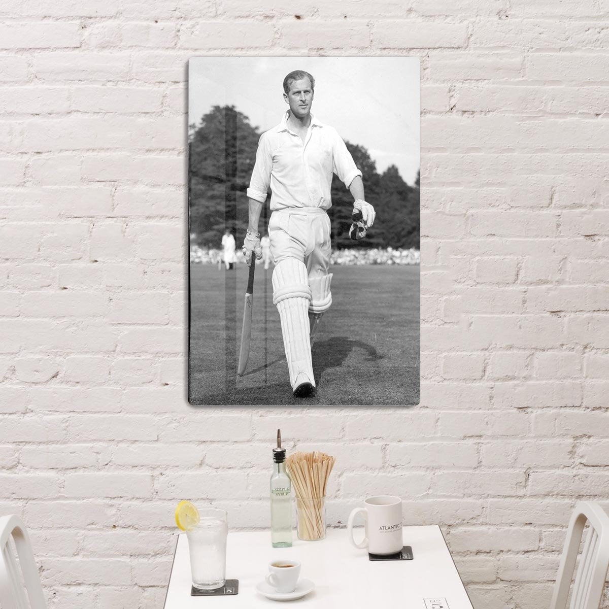 Prince Philip as cricket captain in a charity match HD Metal Print