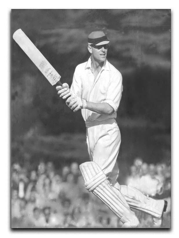 Prince Philip batting at a charity cricket match Canvas Print or Poster  - Canvas Art Rocks - 1