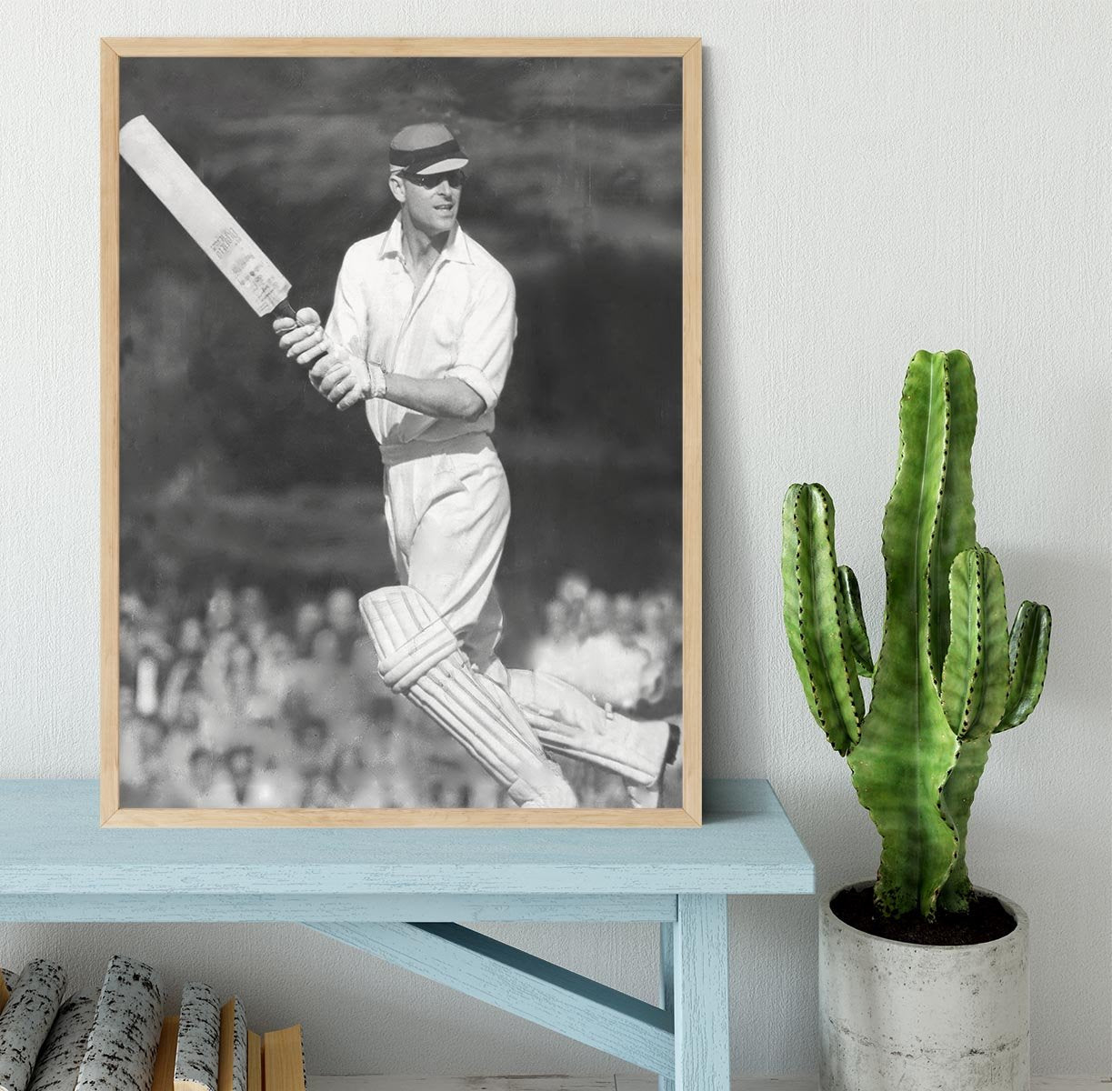 Prince Philip batting at a charity cricket match Framed Print - Canvas Art Rocks - 4