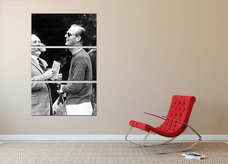 Prince Philip chatting with the comedian Jimmy Edwards 3 Split Panel Canvas Print - Canvas Art Rocks - 2