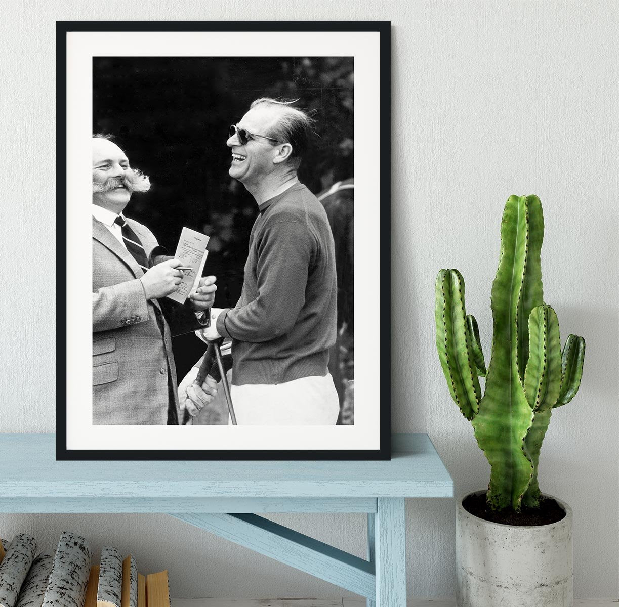 Prince Philip chatting with the comedian Jimmy Edwards Framed Print - Canvas Art Rocks - 1