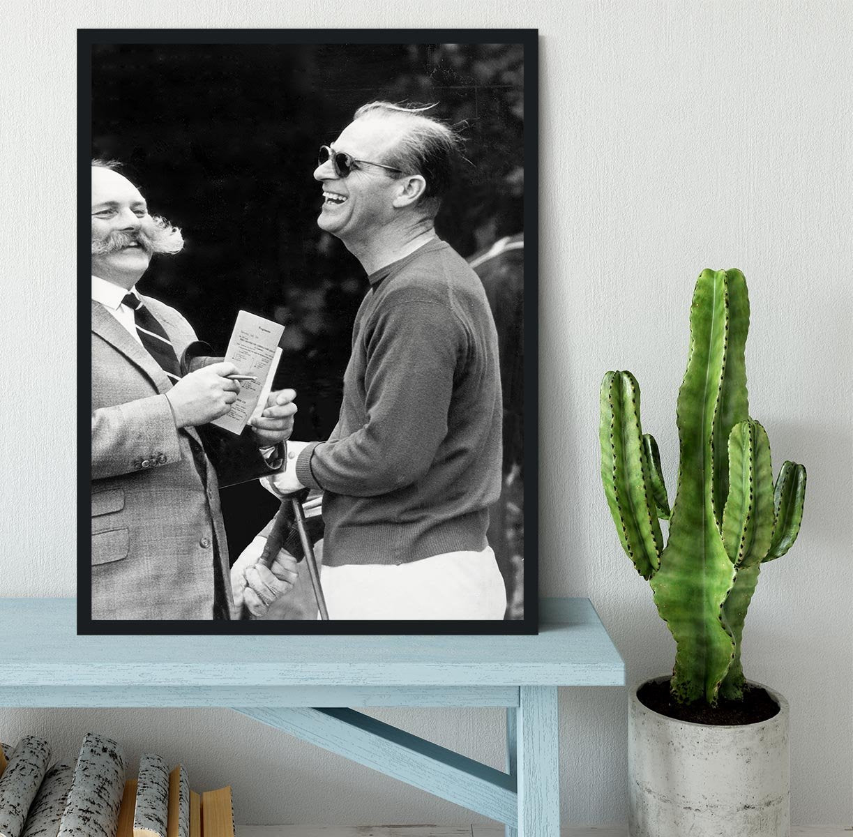 Prince Philip chatting with the comedian Jimmy Edwards Framed Print - Canvas Art Rocks - 2