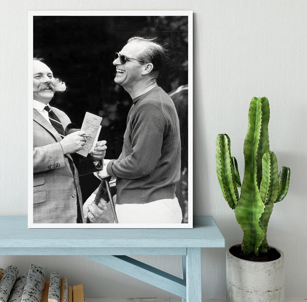 Prince Philip chatting with the comedian Jimmy Edwards Framed Print - Canvas Art Rocks -6