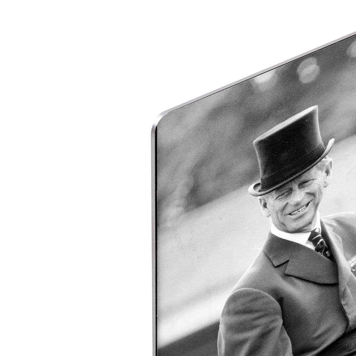 Prince Philip driving a carriage during a race at Ascot HD Metal Print
