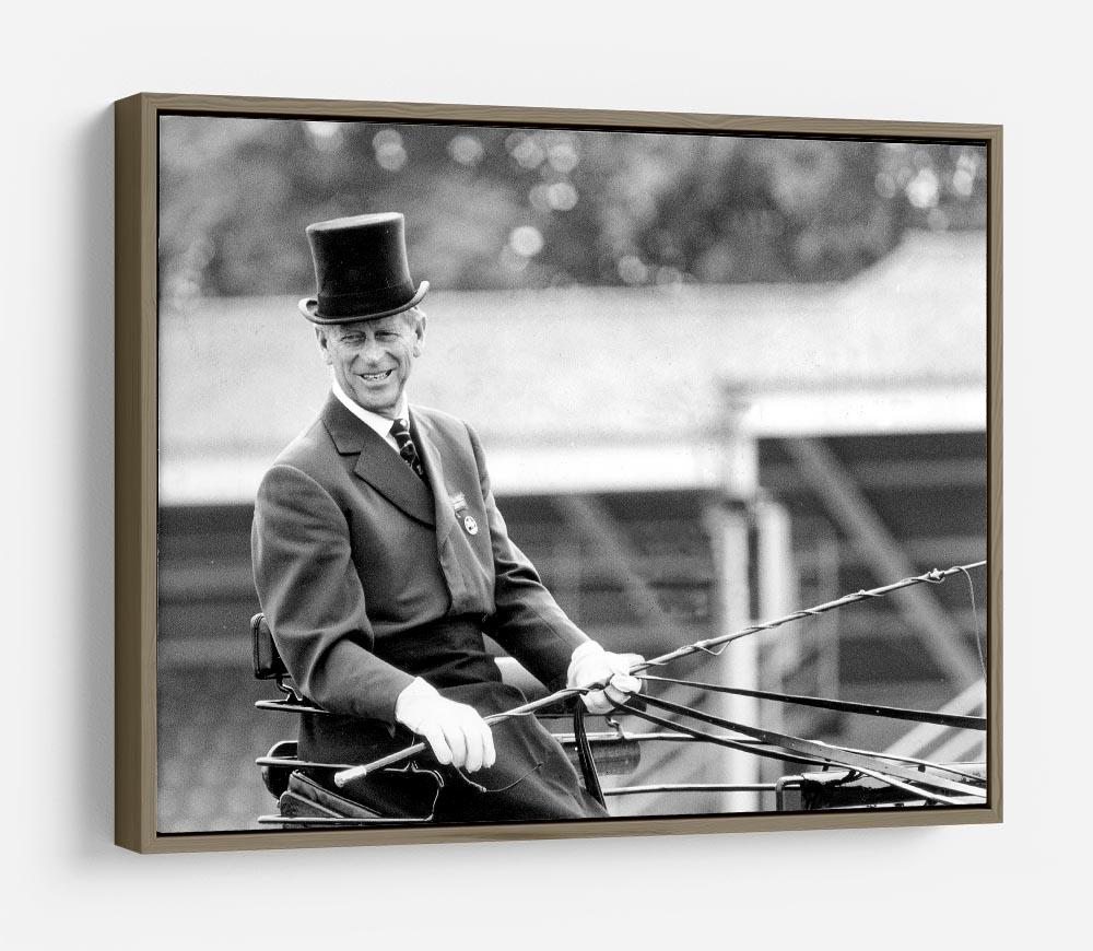 Prince Philip driving a carriage during a race at Ascot HD Metal Print