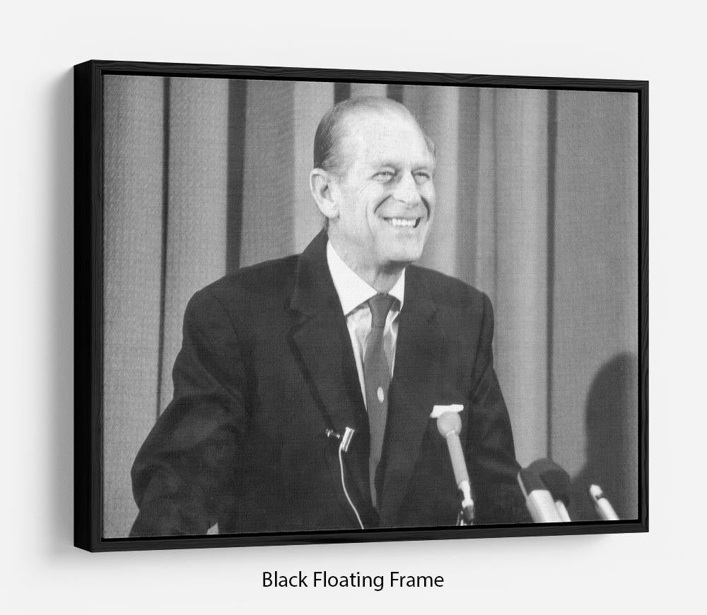 Prince Philip giving a lecture at Hudson Bay House Floating Frame Canvas