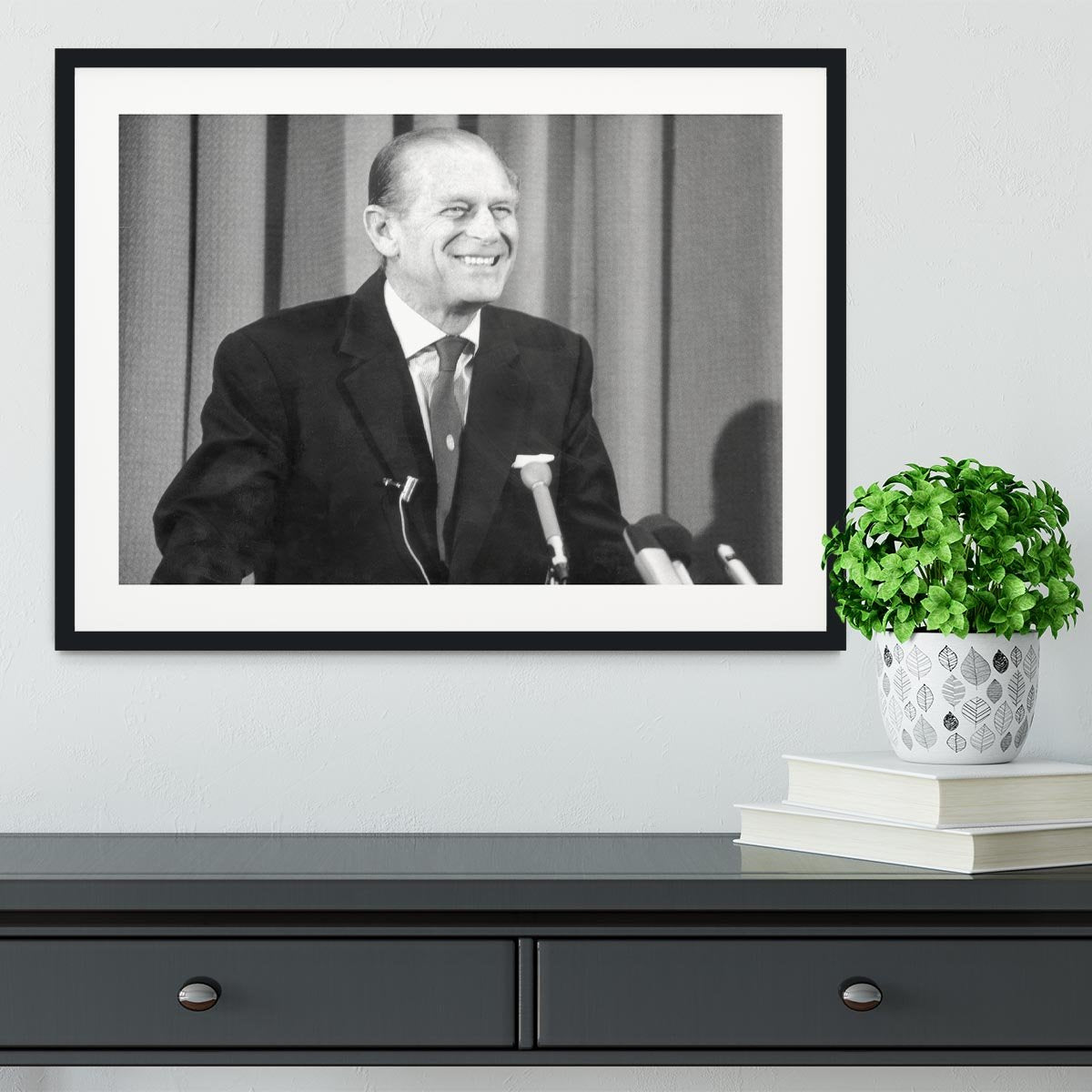 Prince Philip giving a lecture at Hudson Bay House Framed Print - Canvas Art Rocks - 1