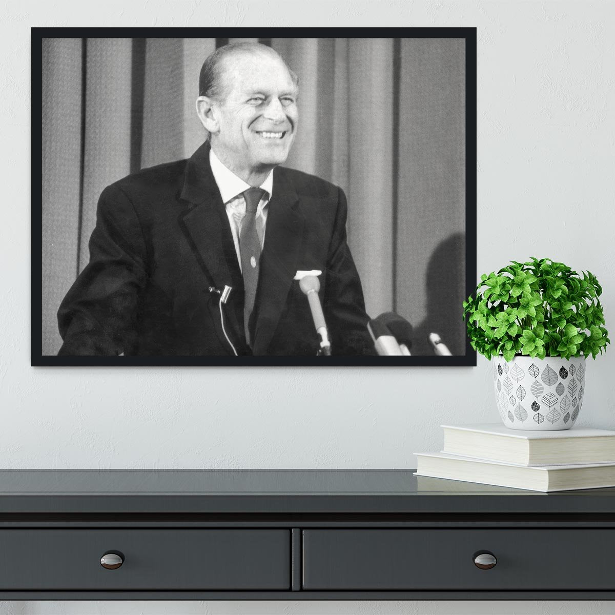 Prince Philip giving a lecture at Hudson Bay House Framed Print - Canvas Art Rocks - 2