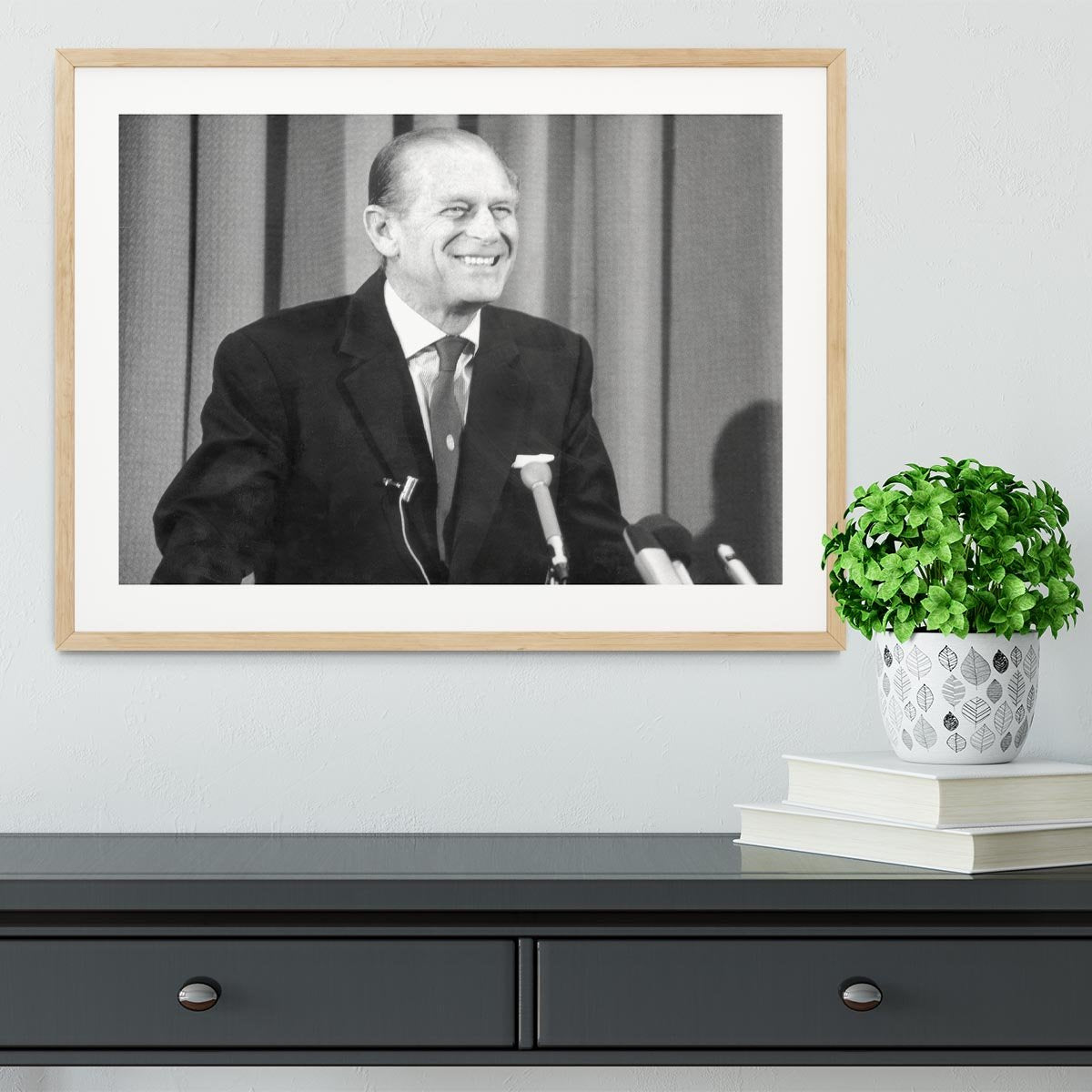 Prince Philip giving a lecture at Hudson Bay House Framed Print - Canvas Art Rocks - 3