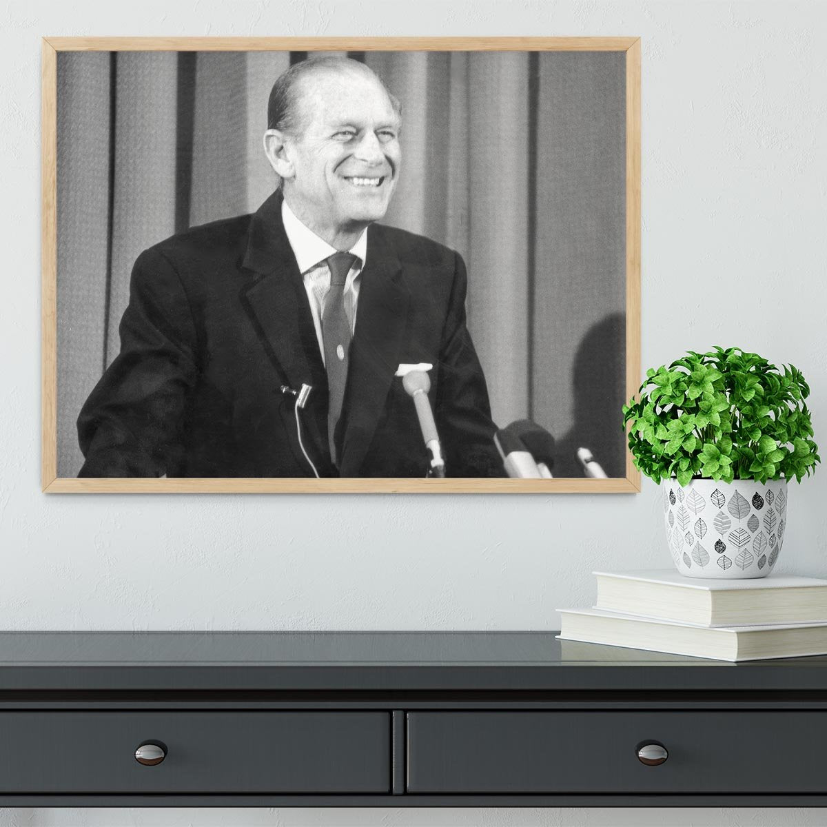 Prince Philip giving a lecture at Hudson Bay House Framed Print - Canvas Art Rocks - 4