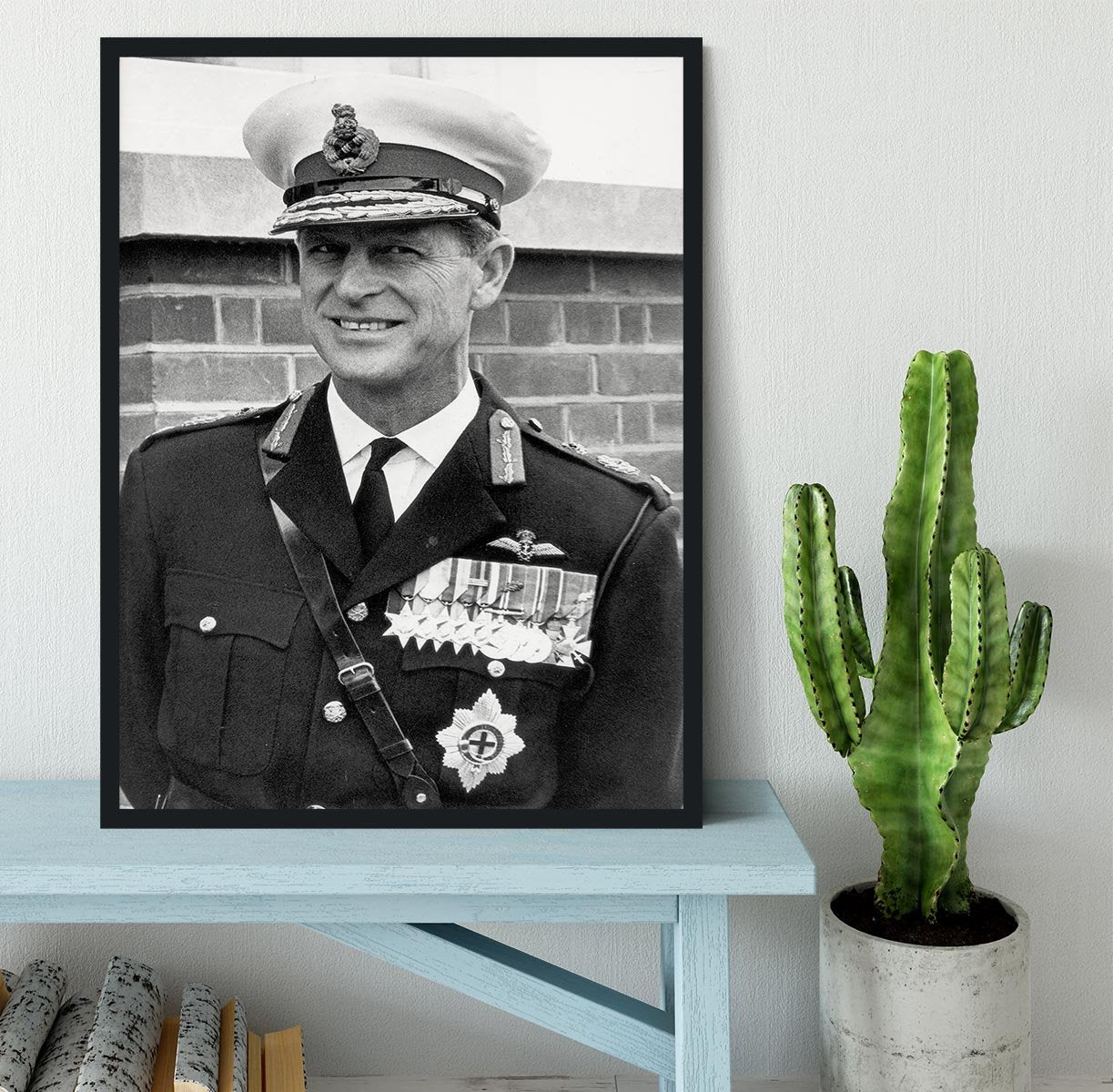 Prince Philip in Royal Marines uniform Framed Print - Canvas Art Rocks - 2