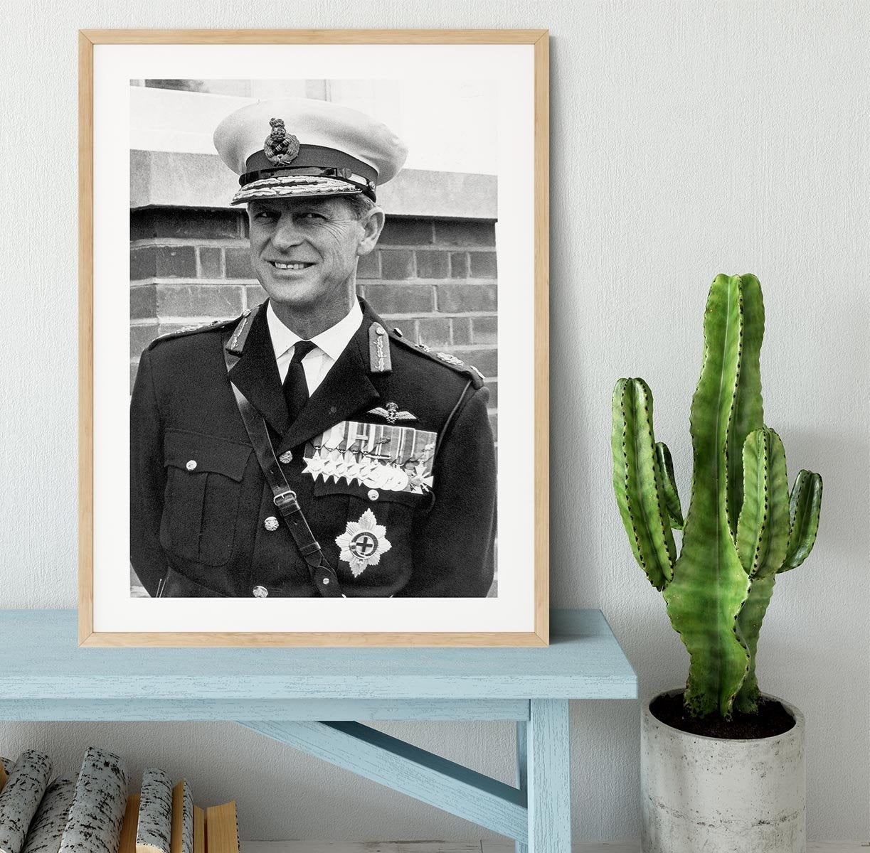 Prince Philip in Royal Marines uniform Framed Print - Canvas Art Rocks - 3