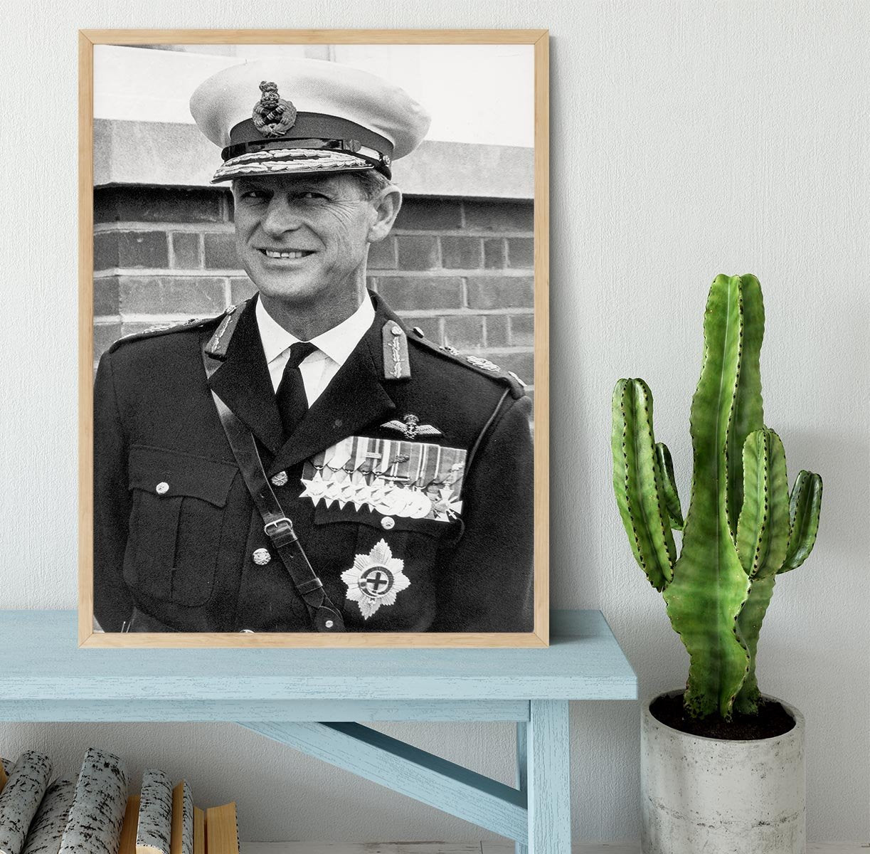 Prince Philip in Royal Marines uniform Framed Print - Canvas Art Rocks - 4