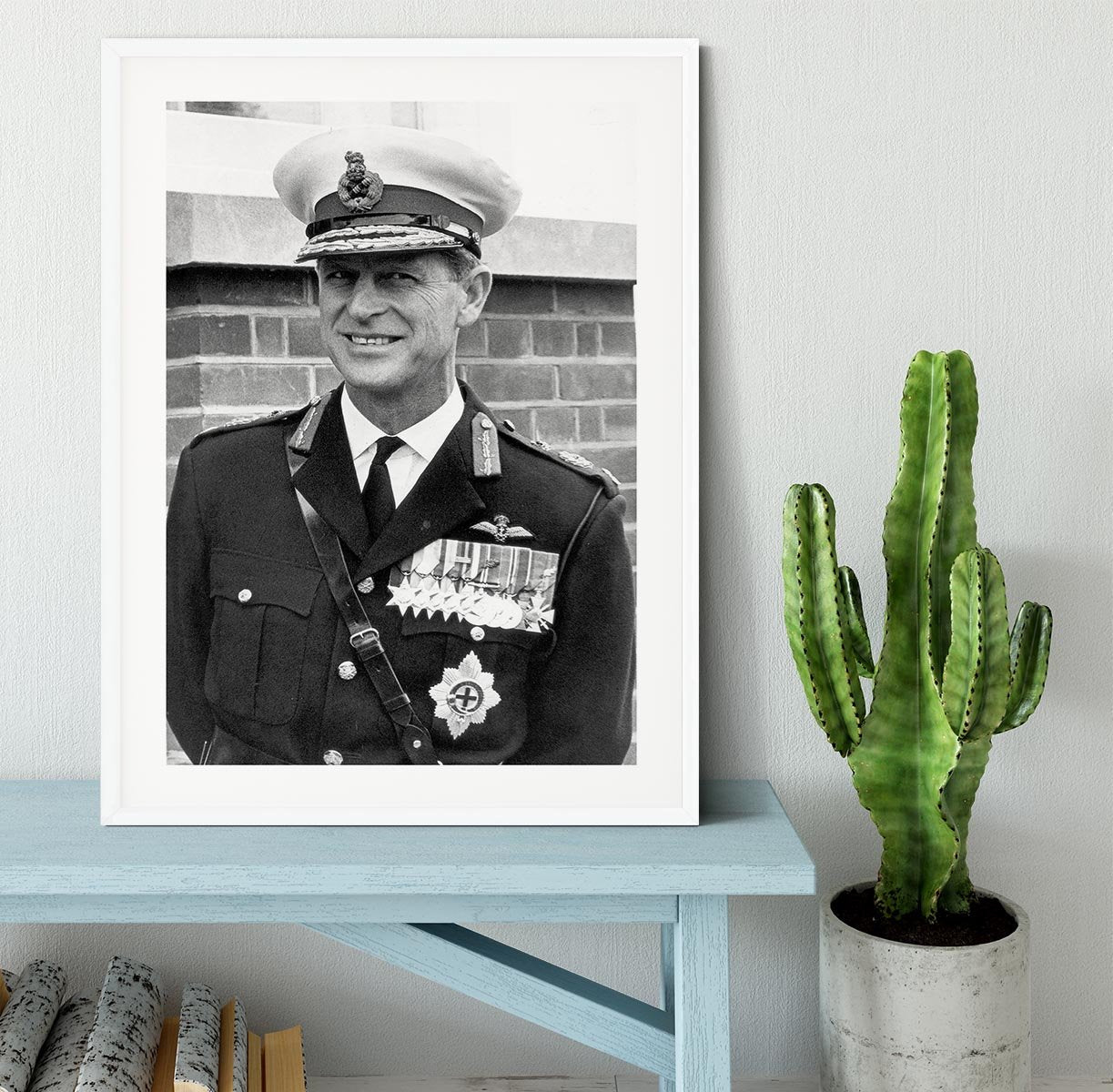 Prince Philip in Royal Marines uniform Framed Print - Canvas Art Rocks - 5
