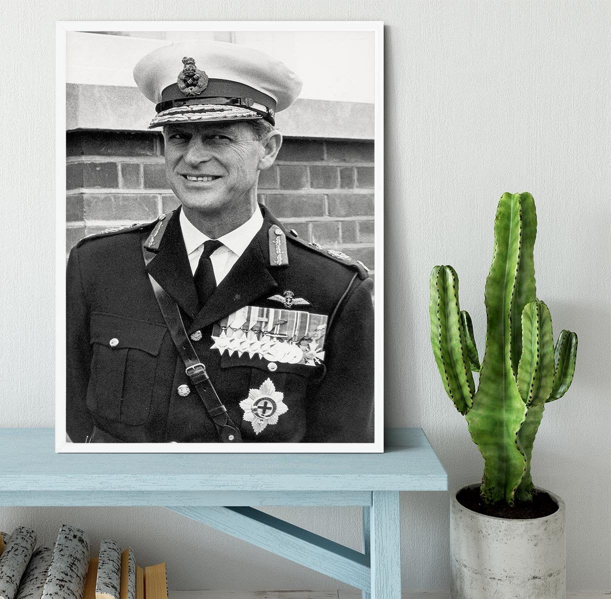 Prince Philip in Royal Marines uniform Framed Print - Canvas Art Rocks -6
