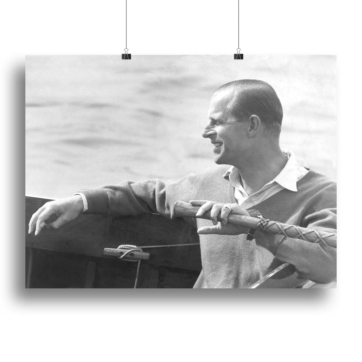 Prince Philip in a sailing race at Cowes Isle of Wight Canvas Print or Poster