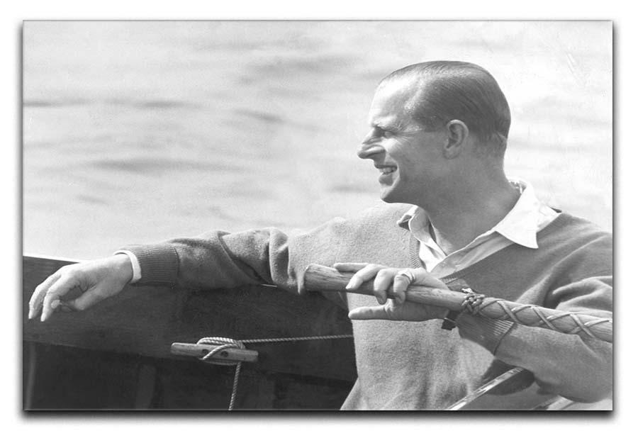 Prince Philip in a sailing race at Cowes Isle of Wight Canvas Print or Poster  - Canvas Art Rocks - 1
