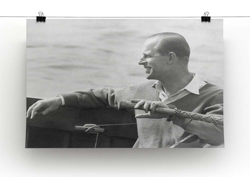 Prince Philip in a sailing race at Cowes Isle of Wight Canvas Print or Poster - Canvas Art Rocks - 2