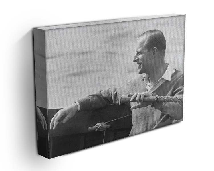 Prince Philip in a sailing race at Cowes Isle of Wight Canvas Print or Poster - Canvas Art Rocks - 3